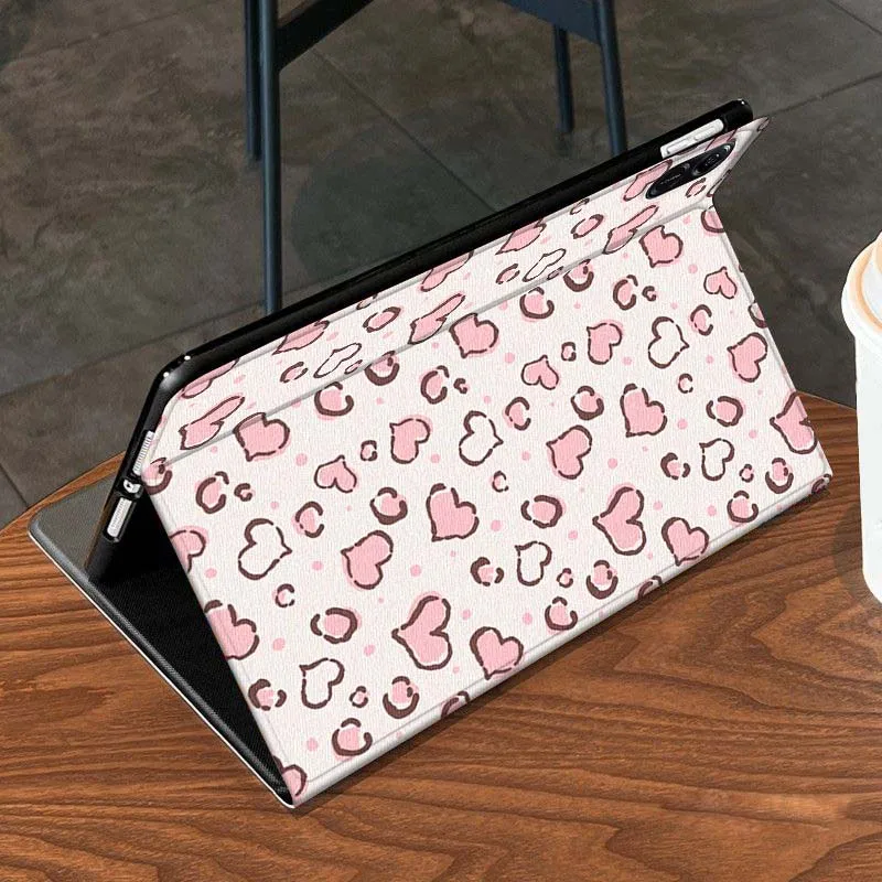 

Pink creative leopard print For Honor Tab Pad MagicPad Tablet 6 7 8 9 10 13 V7 V8 X8a X9a X9 X8 GT GT2 Pro Cover Tablet Case