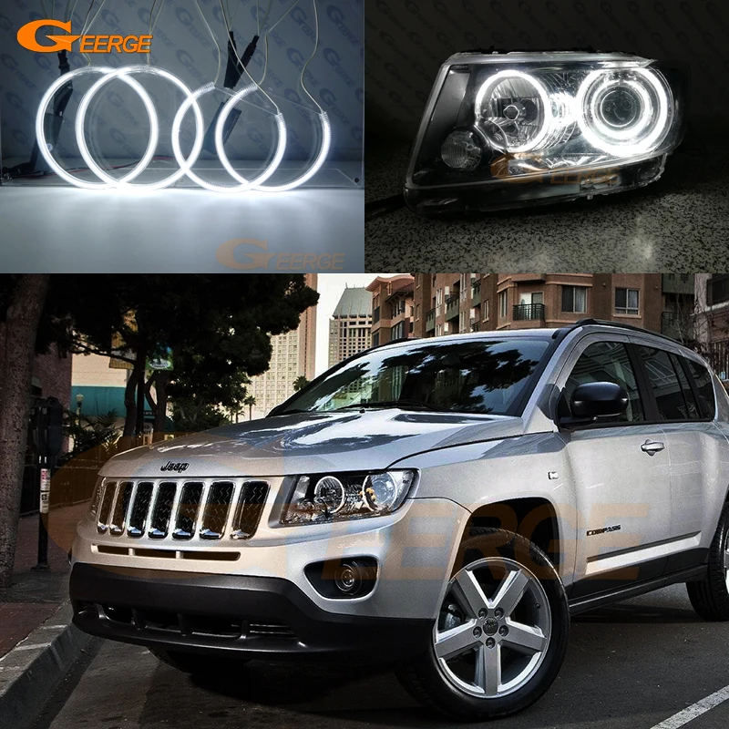 Kit de Anillos Halo con Ojos de Ángel CCFL Ultra Brillantes Clásicos para JEEP COMPASS 2011 2012 2013 2014 2015 2016