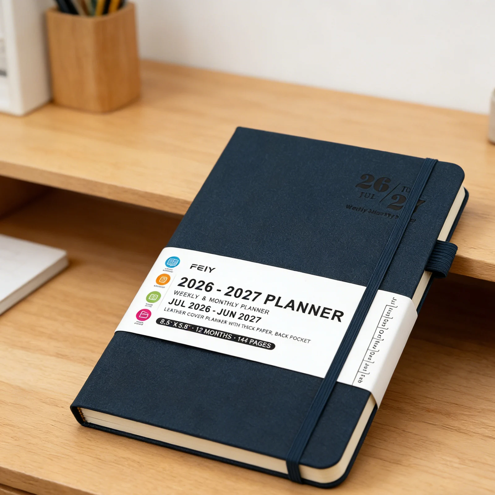 Dated A5 Planner Notebook 2026 2027 Minimalist Daily Weekly Schedule Book Smooth Paper for Work Study School Office Supplies