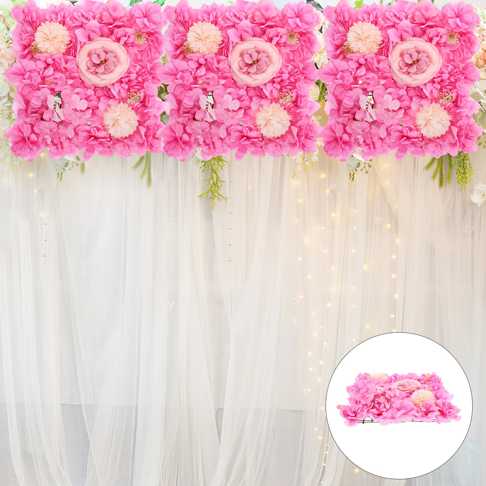 

Simulated Rose Wall Decoration Floral Panel Flower Artificial Outdoor for Wedding Pink Backdrop Mother