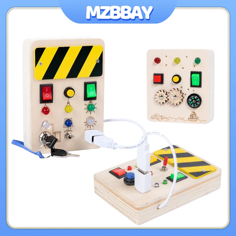 

Children Montessori Busy Board LED Light Switches Control Board Sensory Toys Children Hand-Eye Coordination Educational Toy Gift