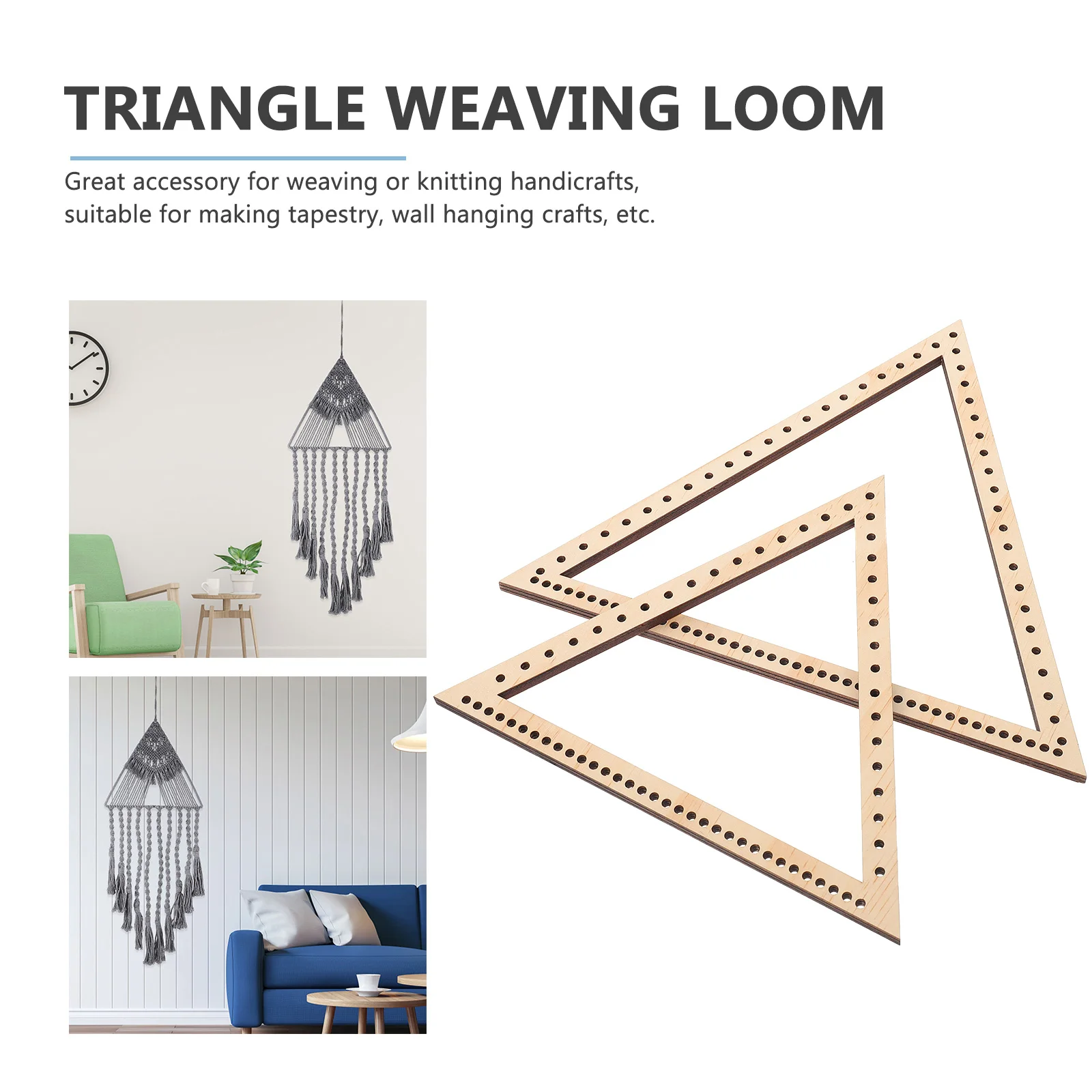 

Natural Wood Triangle Weaving Craft Tool Handmade Tapestry Frame Handicraft Supply