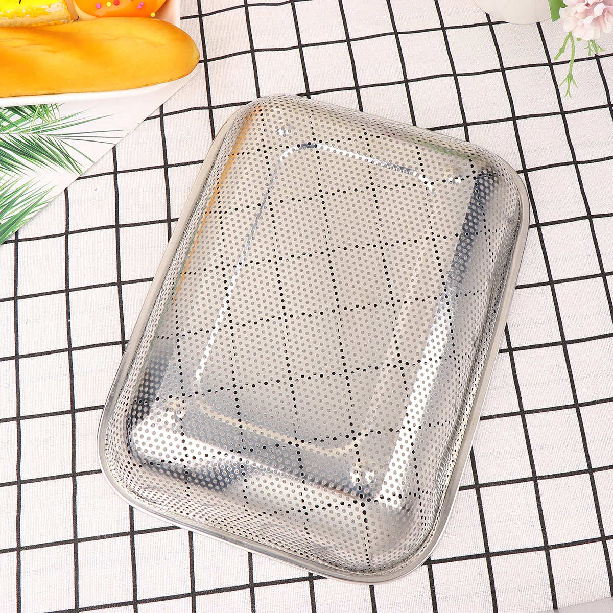 

Thickened Stainless Drain Basket for Fruit And Vegetable Basket Rice Vegetable Washing Cleaning Kitchen Storage FruitBasket