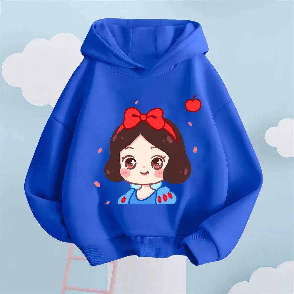 Hoodie four seasons girls home clothing cute Q version of Snow White print loose long-sleeved hoodie can be worn outside