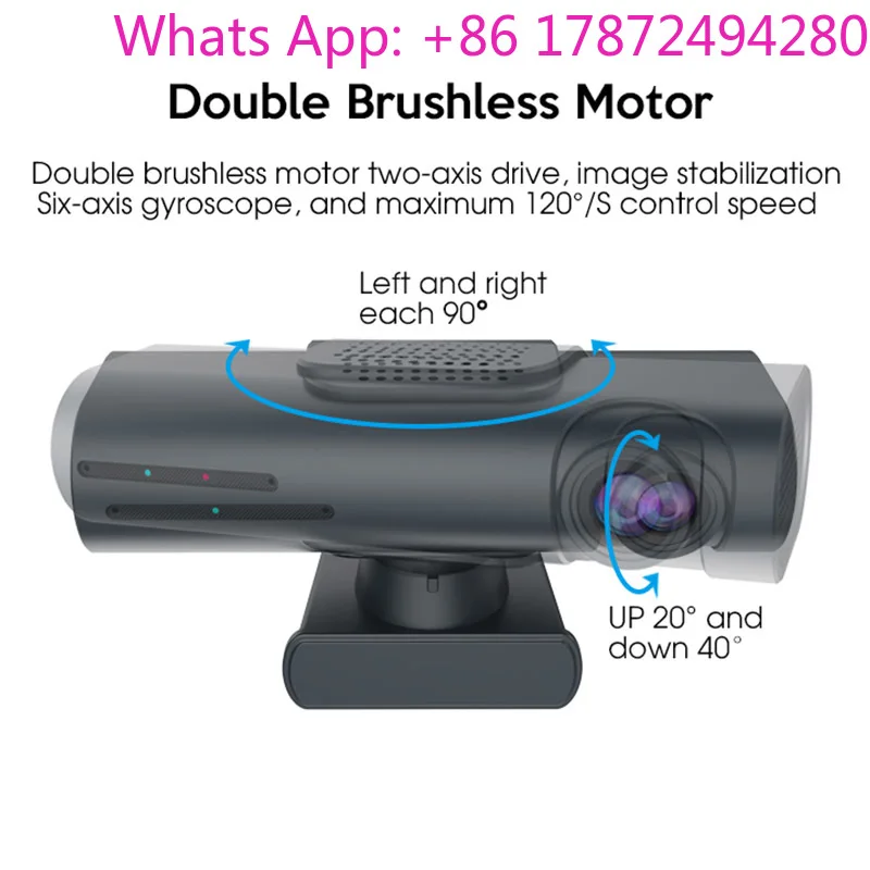 4K Mini PTZ Auto Tracking Gesture Control PC  Dual Microphones  Image Sensor Webcams Show Mode Conferencing