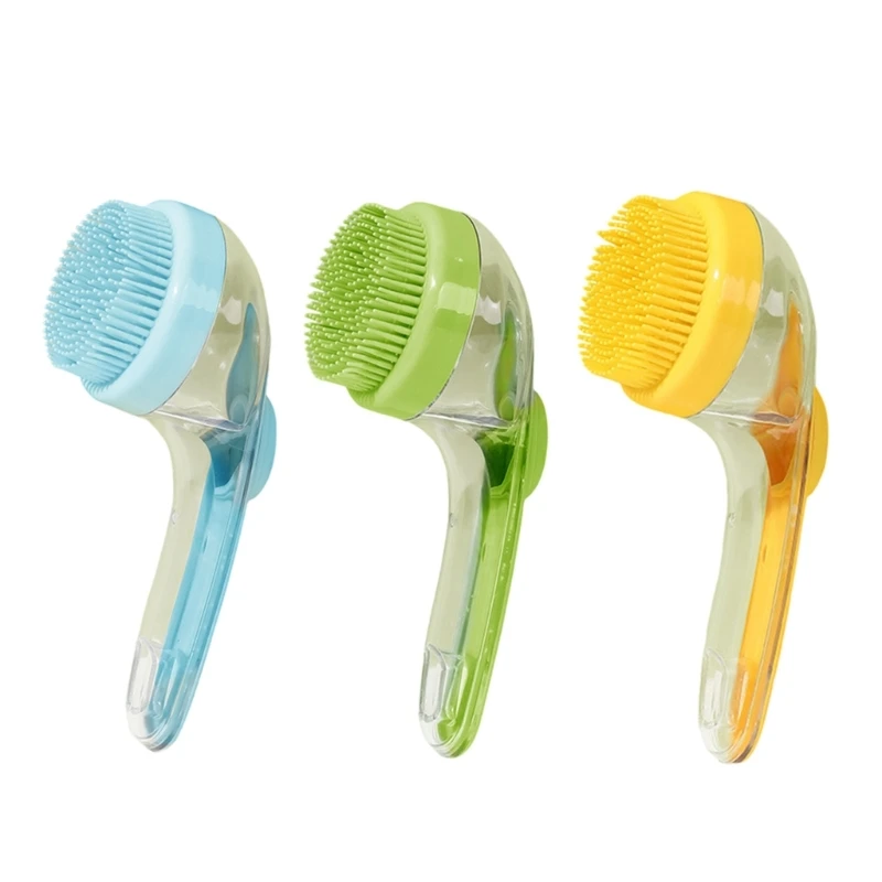 Bathroom Cats Bath Massage Dispenser Grooming Shower Brush Silicone Bristles Dogs Brush Pet Shampoo Massager Bath Brush