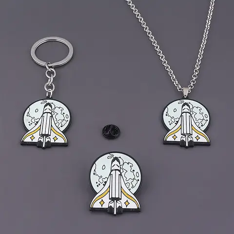 Game The Last of Us Keychain Shield Wings Rocket Spaceship Badge Necklace For Women Men Fans Jewelry Accessories Gifts