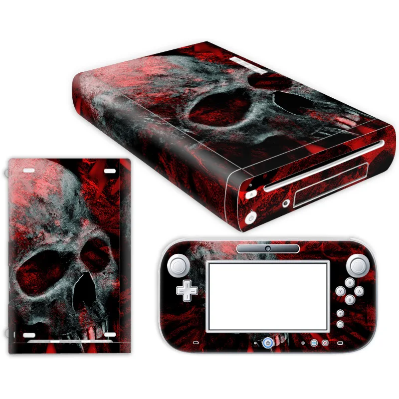 PVC Vinyl Skin Sticker Protector for Nintendo Wii U and controller skins Stickers Skull style