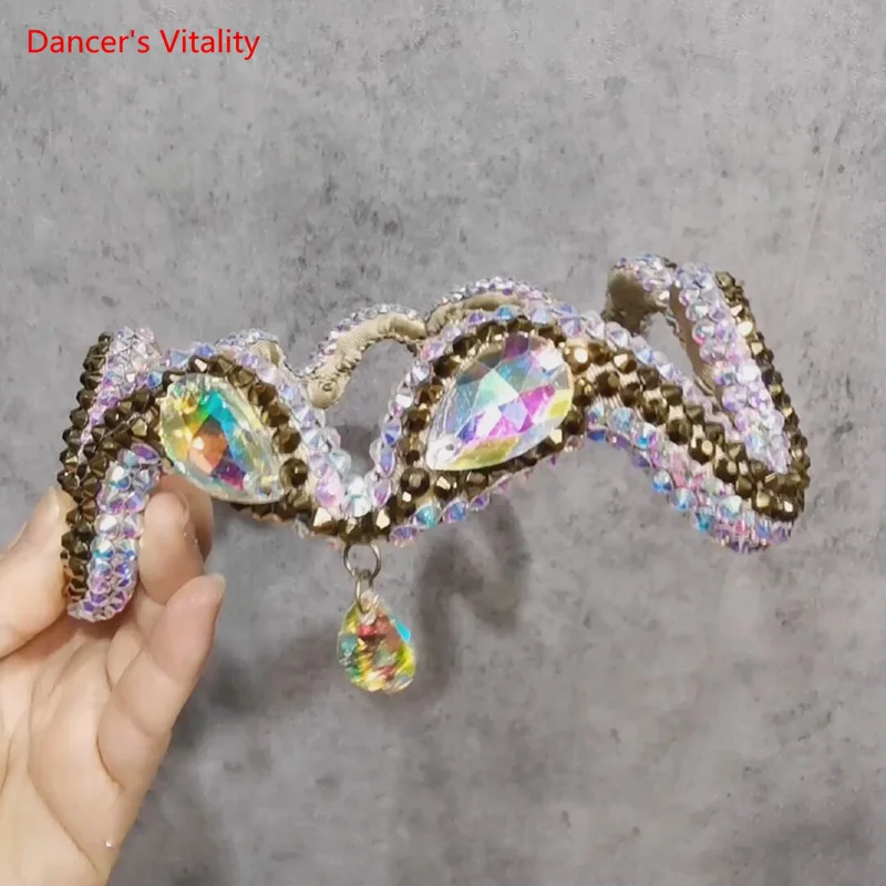 

Belly Dance Accessory Classic Crystal National Standard Latin Performance Versatile Forehead Headdress Dance Accessories