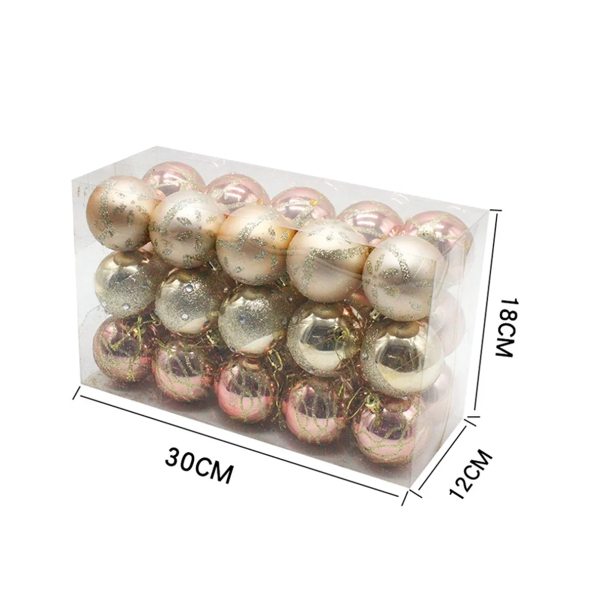 6cm 30 palline di natale palla luminosa Set di palline dipinte a mano decorazione per albero di natale secchio per palline