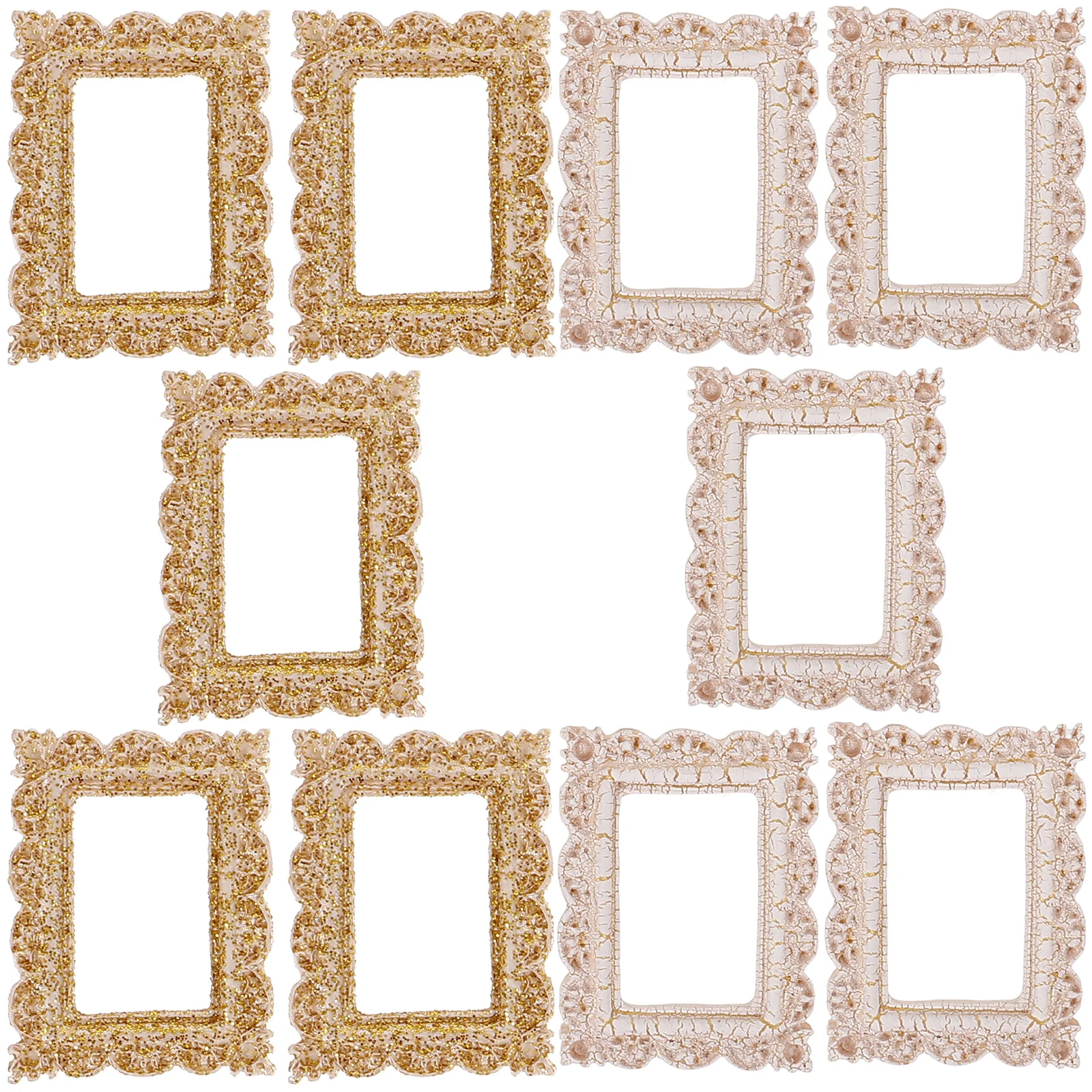

10Pcs Mini Picture Frames Tiny Photo Frame Ornaments for DIY Craft Making Phone Case Decoration Mini Frames