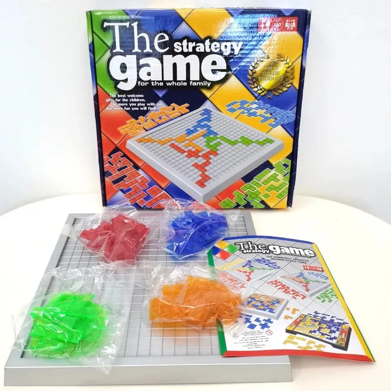 Gioco da tavolo strategico educativo per bambini Quadrati colorati Puzzle intellettuale Divertimento per interni in famiglia Gioco di società coinvolgente per 2-4 giocatori