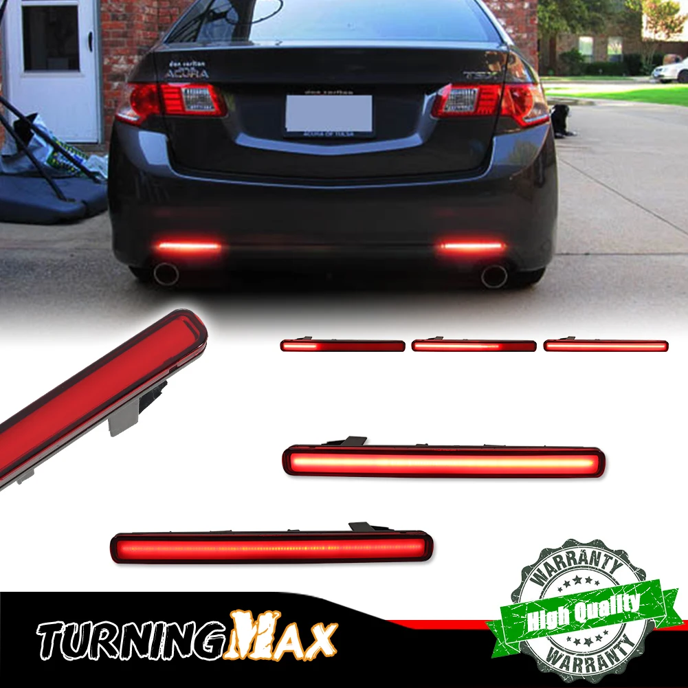 2PCS For Honda Accord 8 MK8 Saloon 2008-2015 EU Acura TSX Sedan 2009-2014 Version Car LED Rear Bumper Reflector Light Brake Lamp