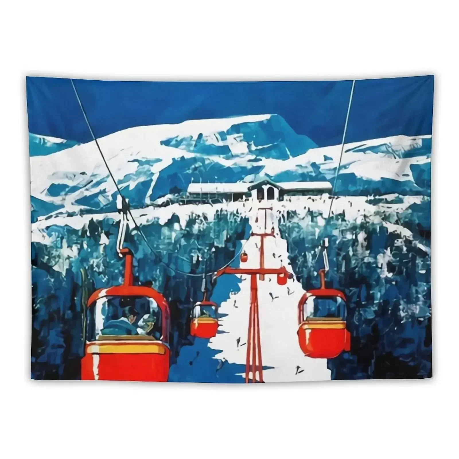 Vintage Stowe Gondola Winter Travel Ski poster Tapestry Room Decorations Aesthetics On The Wall Tapestry