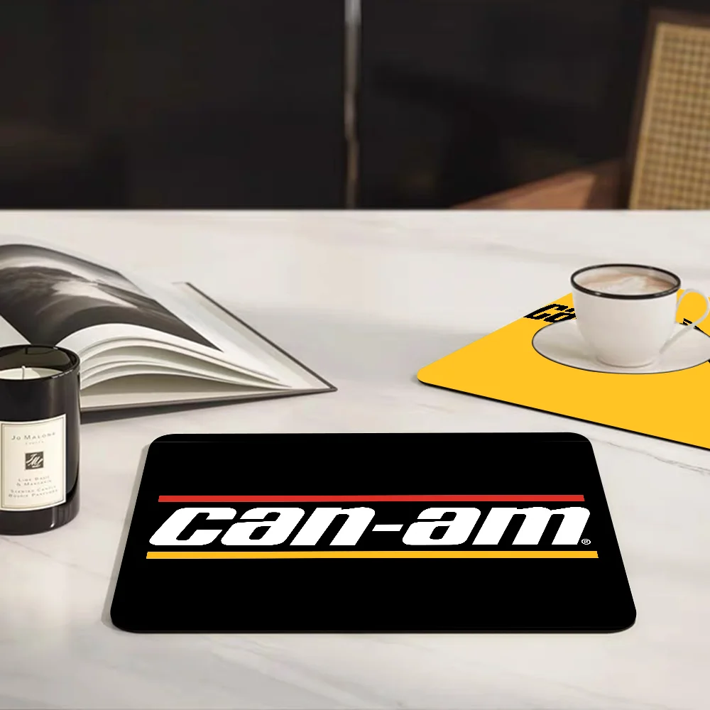 Can-Am Spyder Logo Coffee Tablewear Drain Pad Bathroom Square Absorbing Anti-slip Dry Mat Kitchen Placemat Dishes Cup Pad