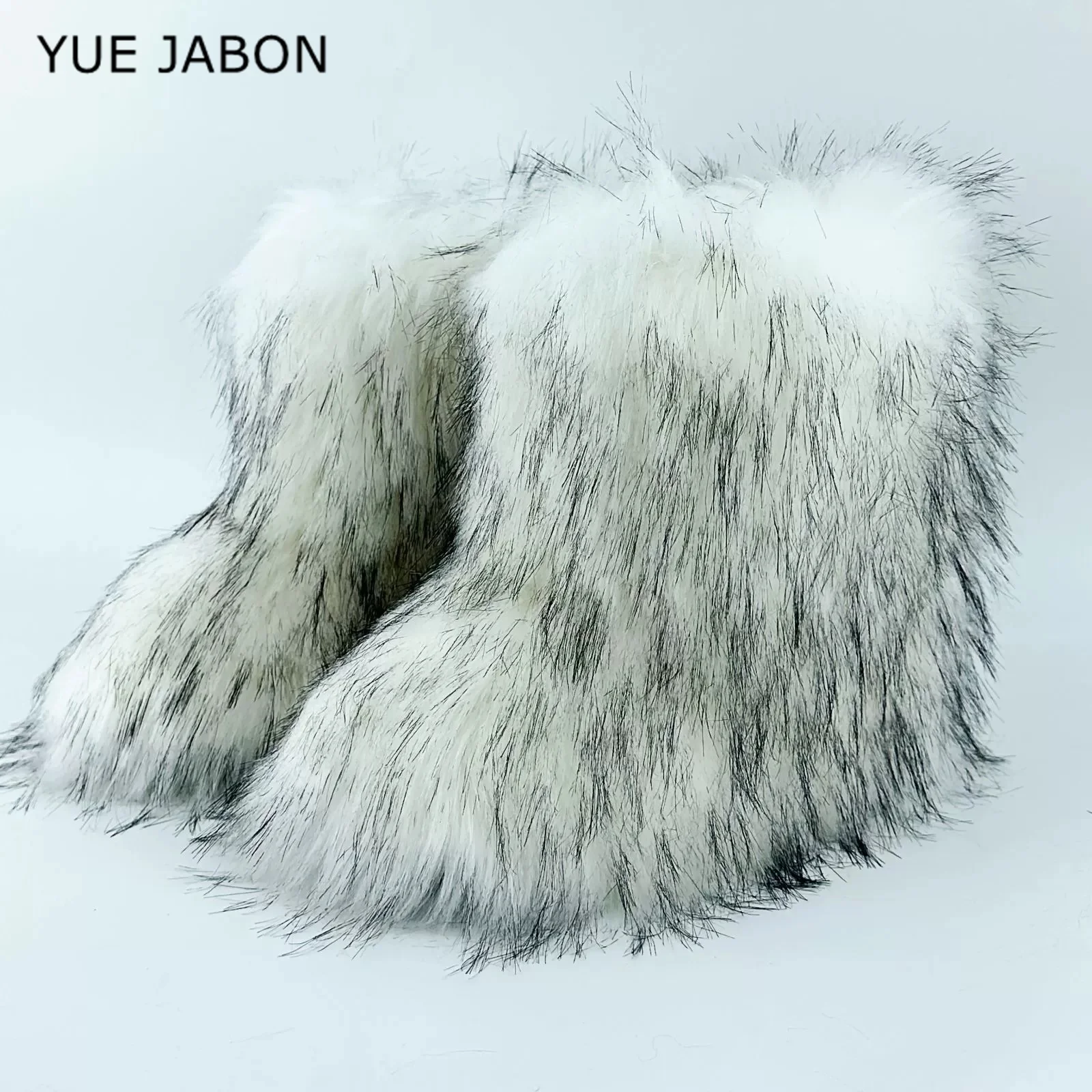Brown Pink Women's Winter Fluffy Faux Fox Fur Boots Woman Plush Warm Snow Short Boots Luxury Footwear Girls' Furry Fur Booties - view 5