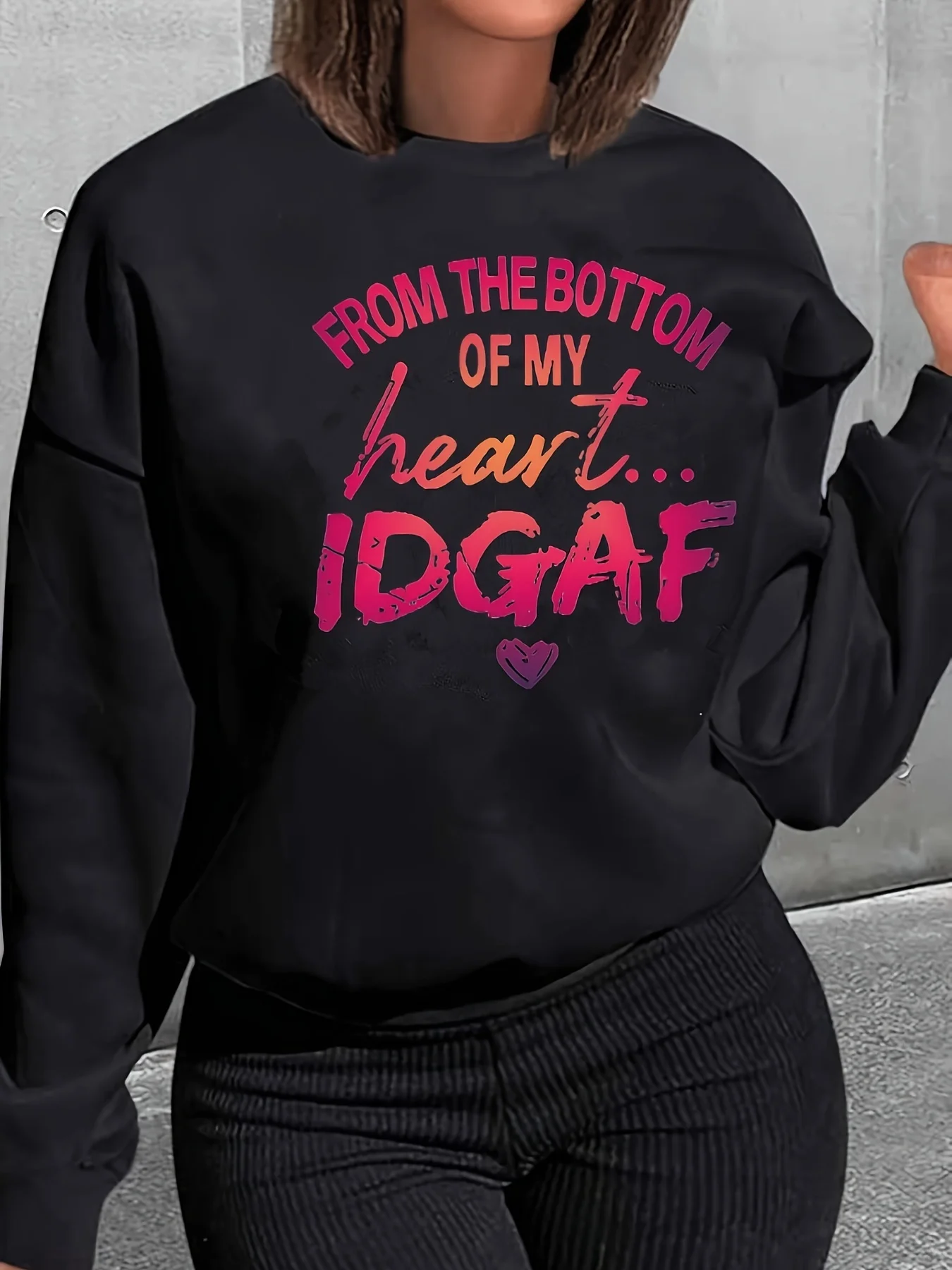 

Свободные толстовки с буквенным принтом, повседневные толстовки с длинными рукавами и круглым вырезом, женская одежда