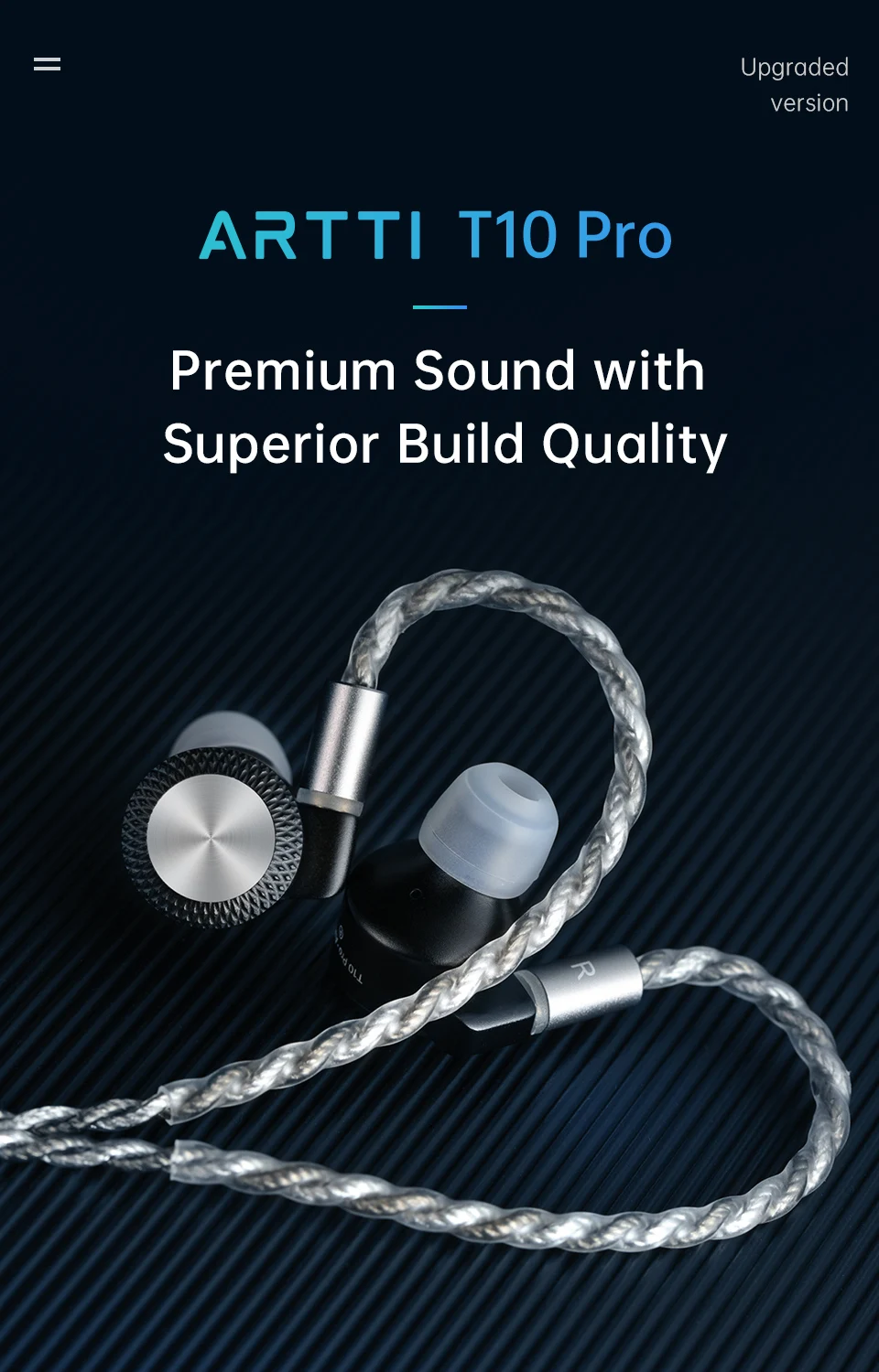 ARTTI T10 PRO Neuer 14,2 mm Planar-Treiber, strukturierter Bass, In-Ear-HiFi-Kopfhörer, kabelgebunden, IEMs-Monitore, 0,78 mm, 2-poliger 2-in-1-Stecker – Detail 1
