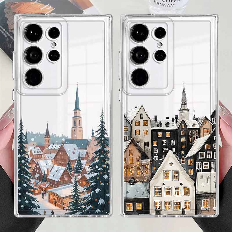 Soft Phone Cover Case for Samsung Galaxy S22 FE S23 Ultra S25 Edge S20 Plus Note 20 Ultra 10 S21 S24 Christmas Santa Claus