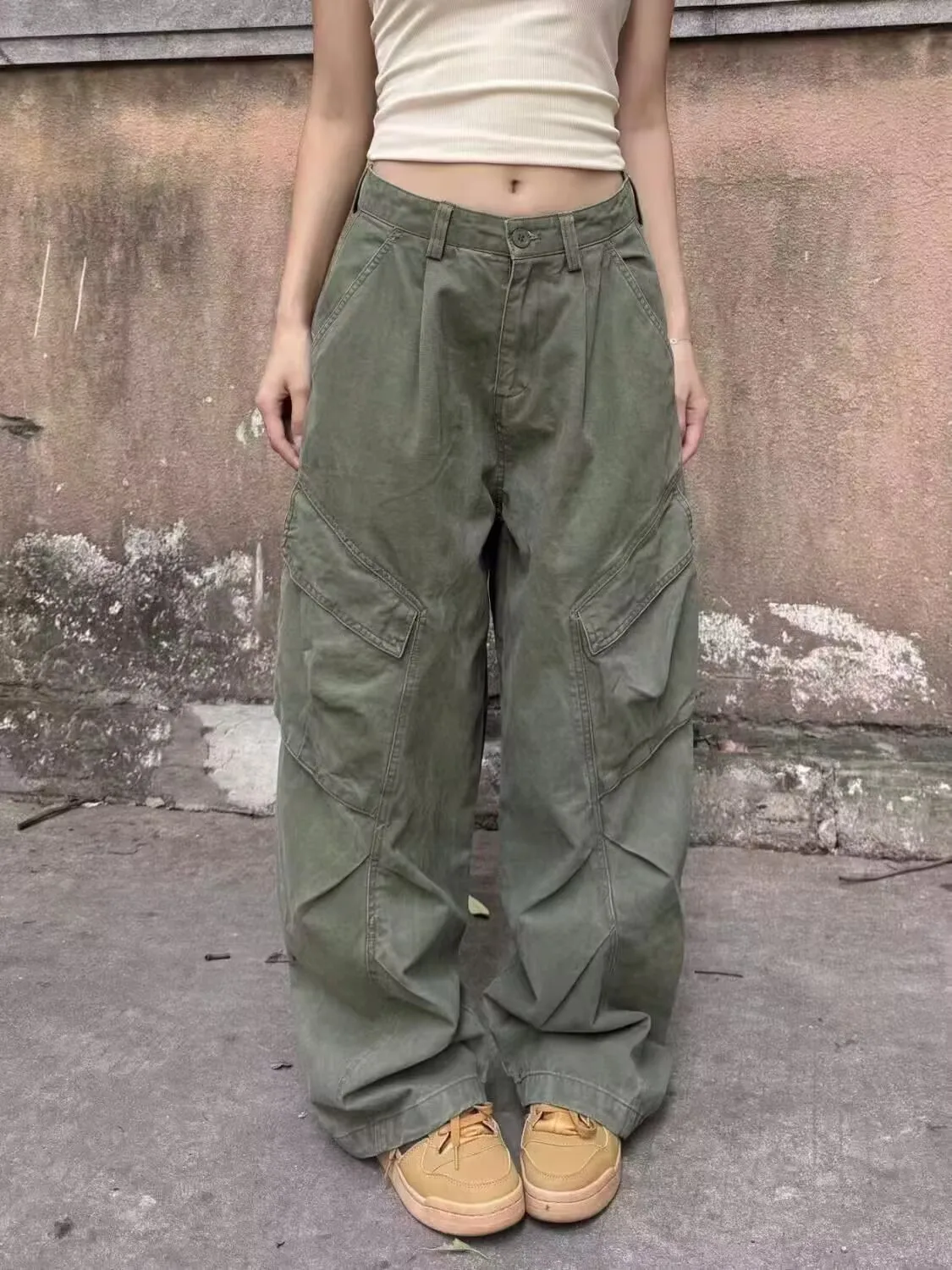 

Свободные прямые широкие джинсы, женские повседневные брюки-карго с высокой талией, несколько кетов, американский ретро, хип-хоп, длиной до пола