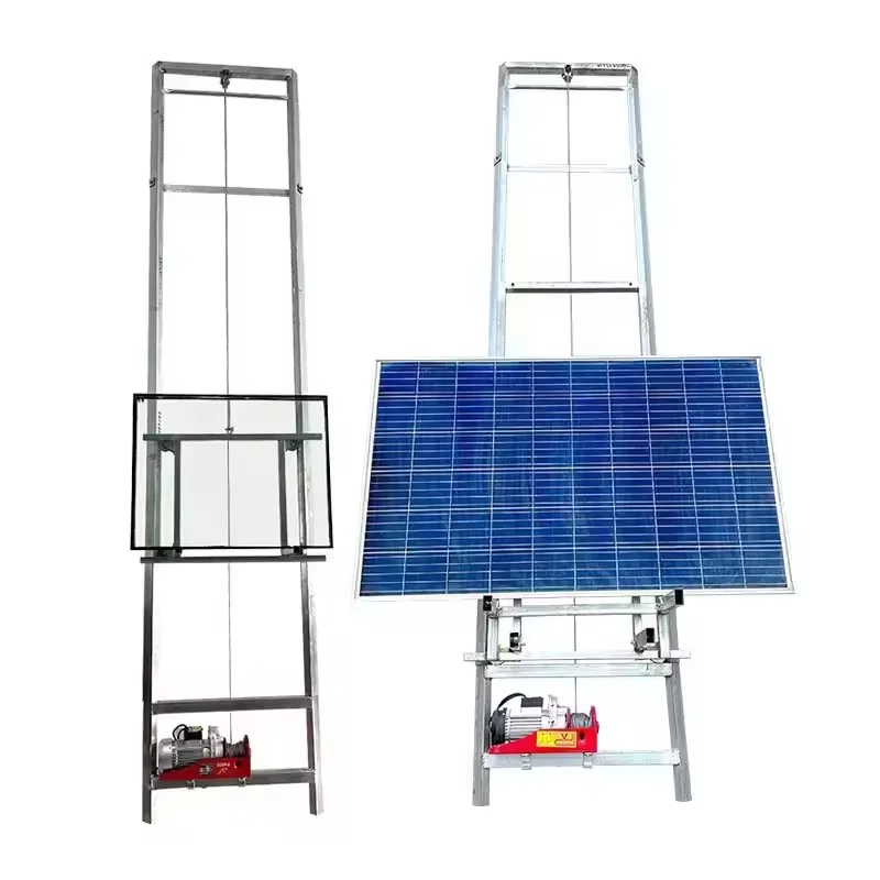 Wire Rope Construction Elevator Ladder Lift Hoists Solar Panel Lift Motor 150 Photovoltaic Panel Glass Lift Electric Steel 4-25M