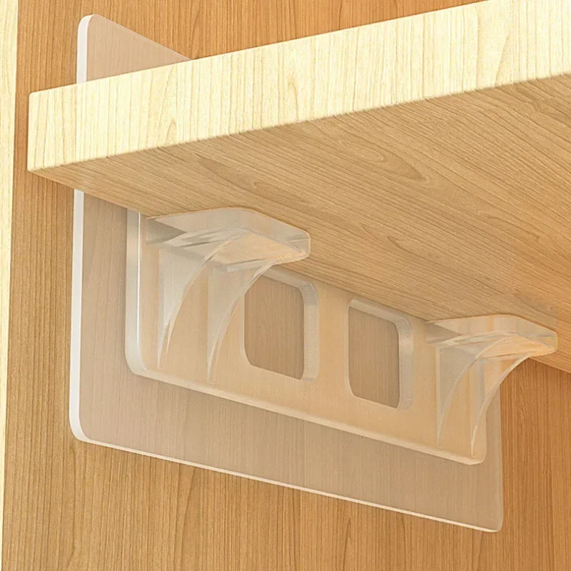 

6/12pcs Wardrobe Divider Brackets Non-Marking Sticky Kitchen Cabinet Divider Brackets Anti-Side Slip Layer Support Brackets