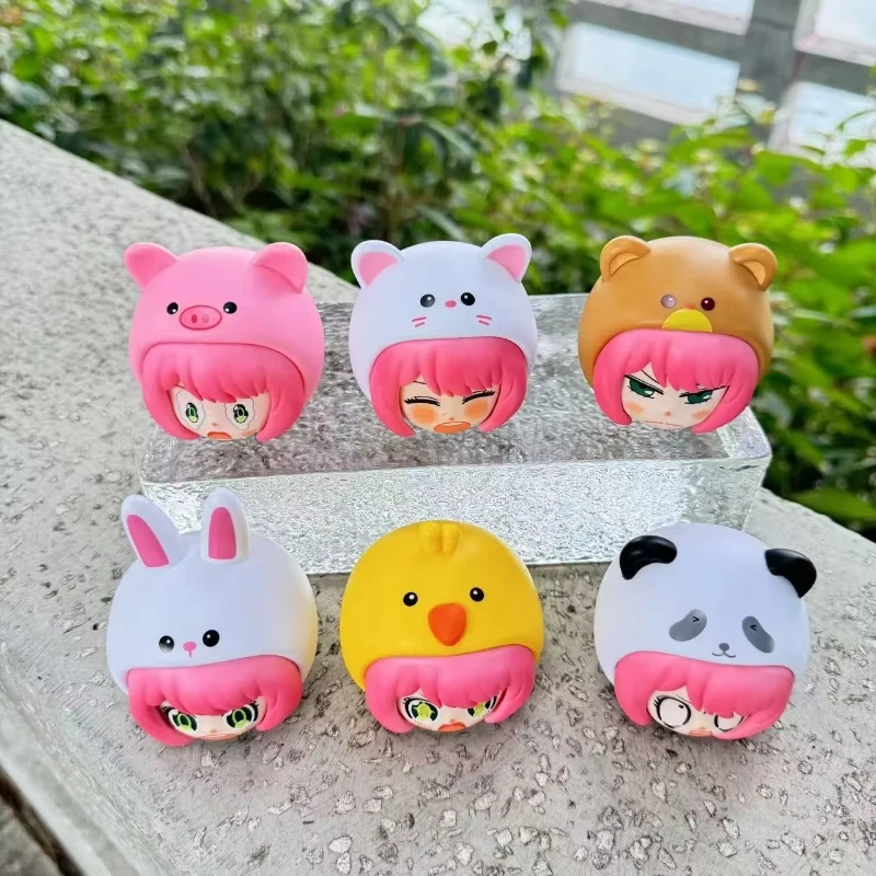 2025 منتج جديد 6 حيوانات صغيرة جاسوس اللعب أنيا ألعاب حيوانات صغيرة نموذج الملتوية البيض دمية سطح المكتب زخرفة هدية الهالوين #1