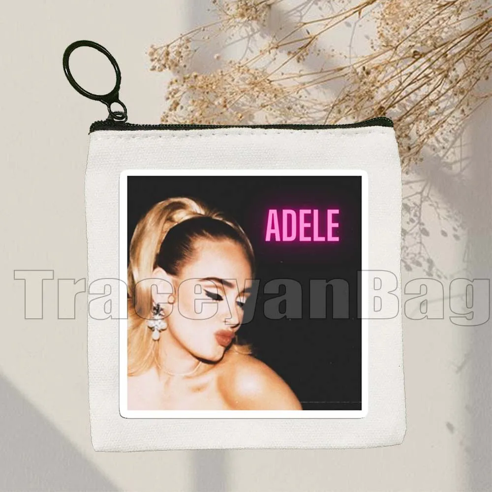 مرحبا انها لي الحب أديل الموسيقى المغني المشارك مروحة الهدايا قماش محفظة نسائية للعملات المعدنية حقيبة قماش قنب مربع مفتاح تخزين حافظة للبطاقات حقيبة المحفظة الحقيبة