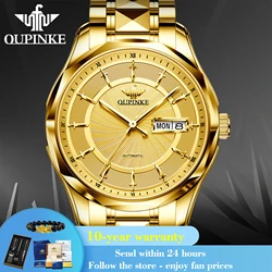 OUPINKE 3172 Top Brand Business Mechanical Watch For Men Dual Calendar Original Automatic Wristwatch Luxury Waterproof Man Watch