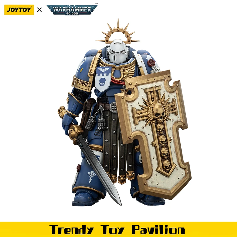 

【JOYTOY】Warhammer 40K Ultramarines Torvald with Power Sword Stormshield and Bolt Pistol 1/18 Action Figure