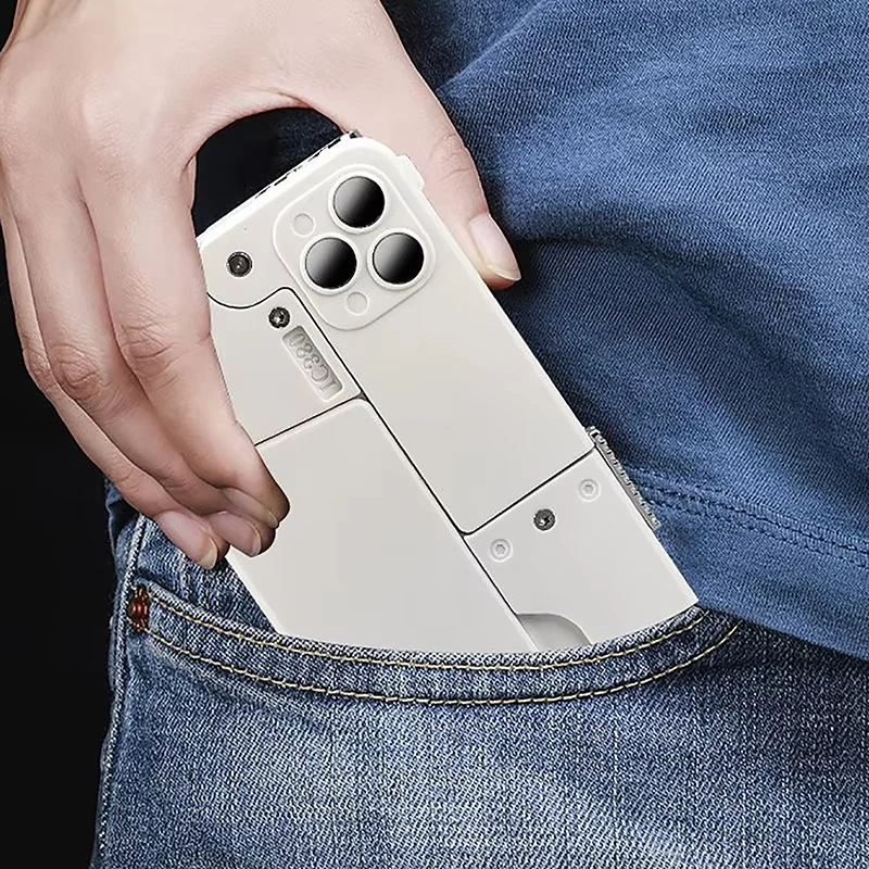 Modello di pistola giocattolo di simulazione per bambini pieghevole con lancio di proiettili morbidi per telefono cellulare