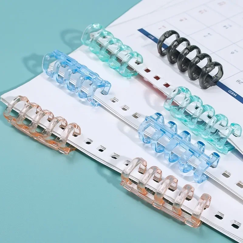 5 Ring Plastic Loose Leaf Binder Rings Crystal Binding Spines Snap Split Binding Combs for Scrapbook Photo Album Learning Cards