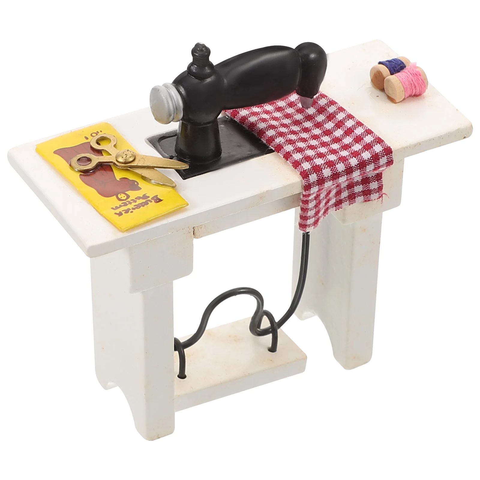 Vintage Decor Mini Sewing Machine Miniature for House Toy Dollhouse Miniatures Tiny Accessories Model