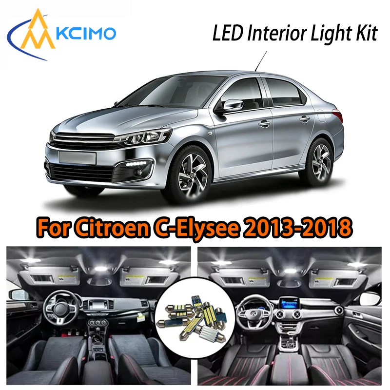 

Two Colors Choice LED Interior Lights For Citroen C-Elysee 2013-2018, Easy Install Atmosphere Light