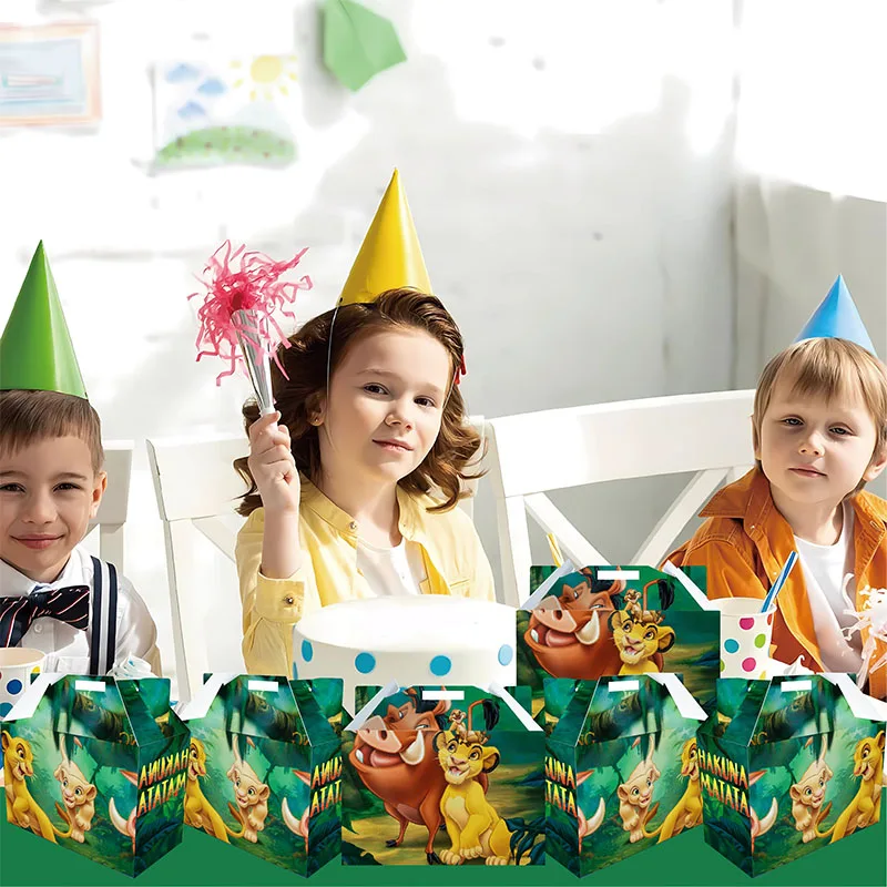 Cartoon The Lion King Theme Surprise Gift Candy Goodie Box Kids Halloween Party Favor DIY Treasure Birthday Party Decorations