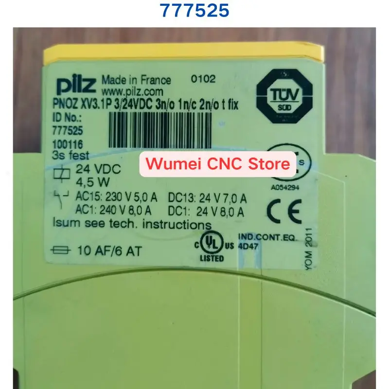 Second-hand test OK relay PNOZ XV3.1P 777525 1 piece Price negotiable If you need other specifications, please consult