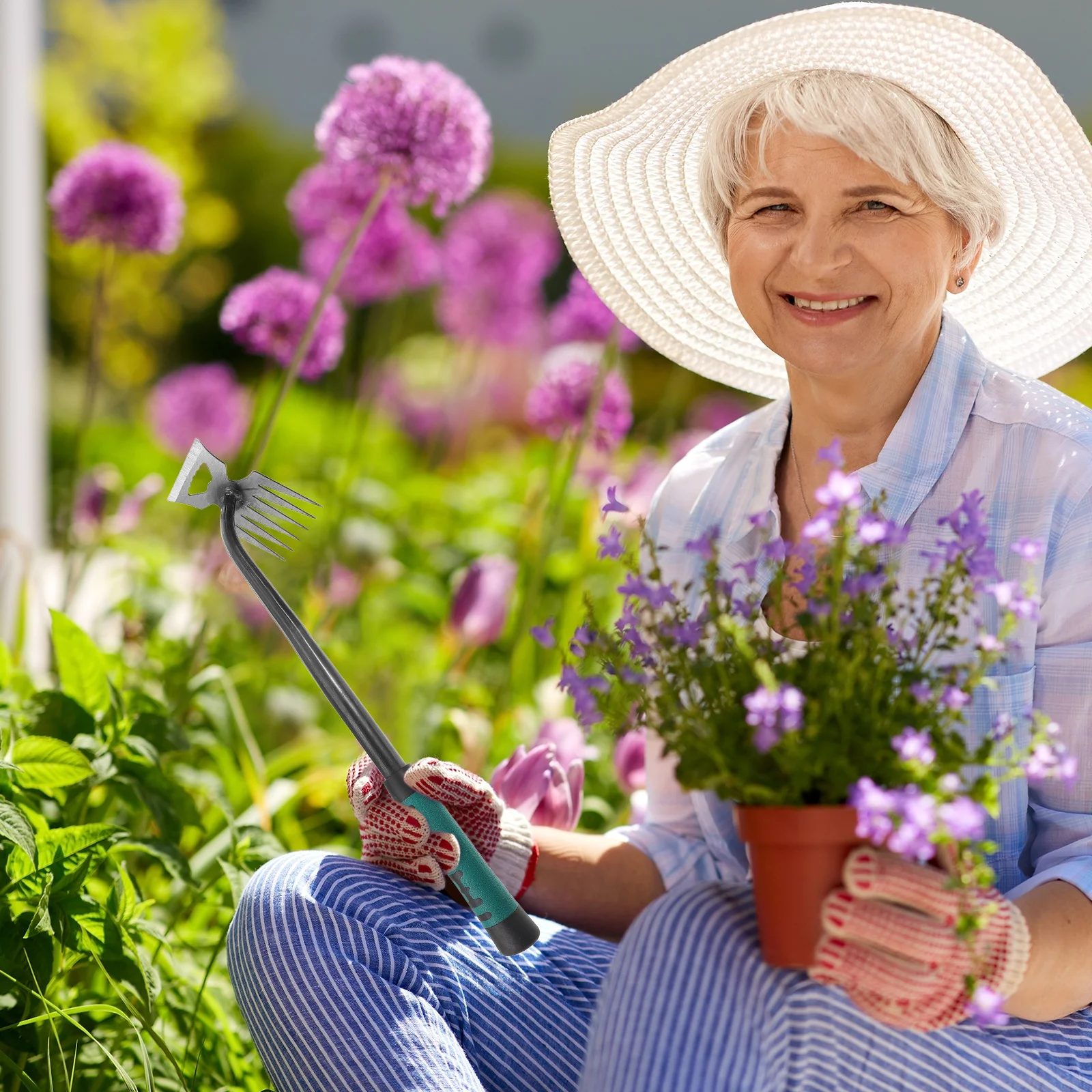 

Heavy Duty Hand Weeder Steel Garden Tool for Effective Weed Pulling and Deep Soil Penetration Rust Resistant Design