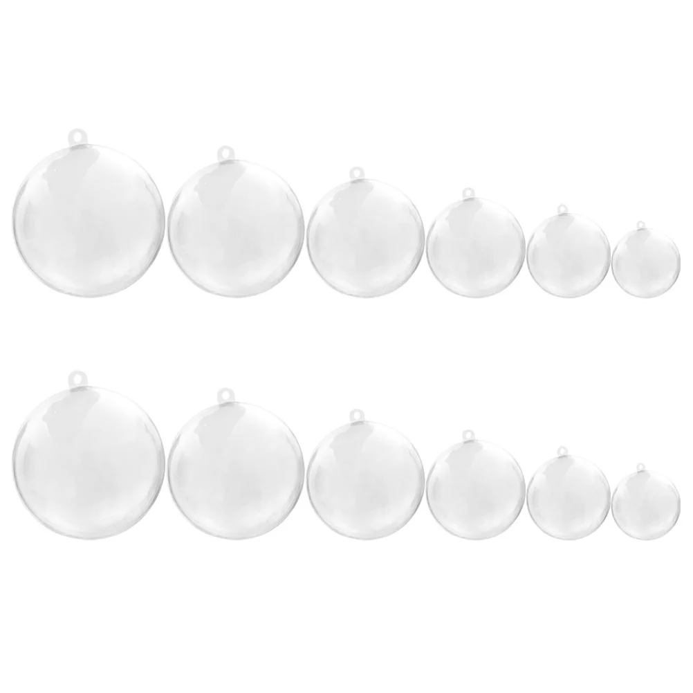 12 Pcs Christmas Celebration Supplies Creative Acrylic Ball Tree Decoration Pendant Lob Themed Festival Wall Hanging Pvc Party