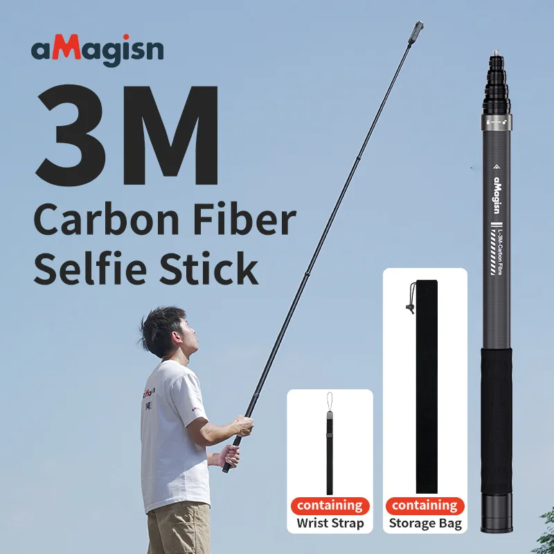 For Insta360 X4 Invisible Selfie Stick Carbon Selfie Stick Extended Extended Universal Mount for Gopro/DJI Action 5 Pro Cameras