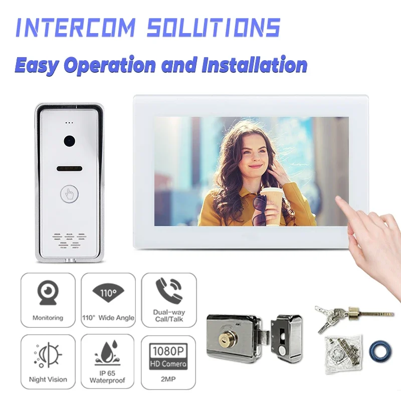 

Wholesale Waterproof Intercom 7'' TFT Touch Screen Smart Doorbell Linux Security System IP Video Intercom System For Villa Kit