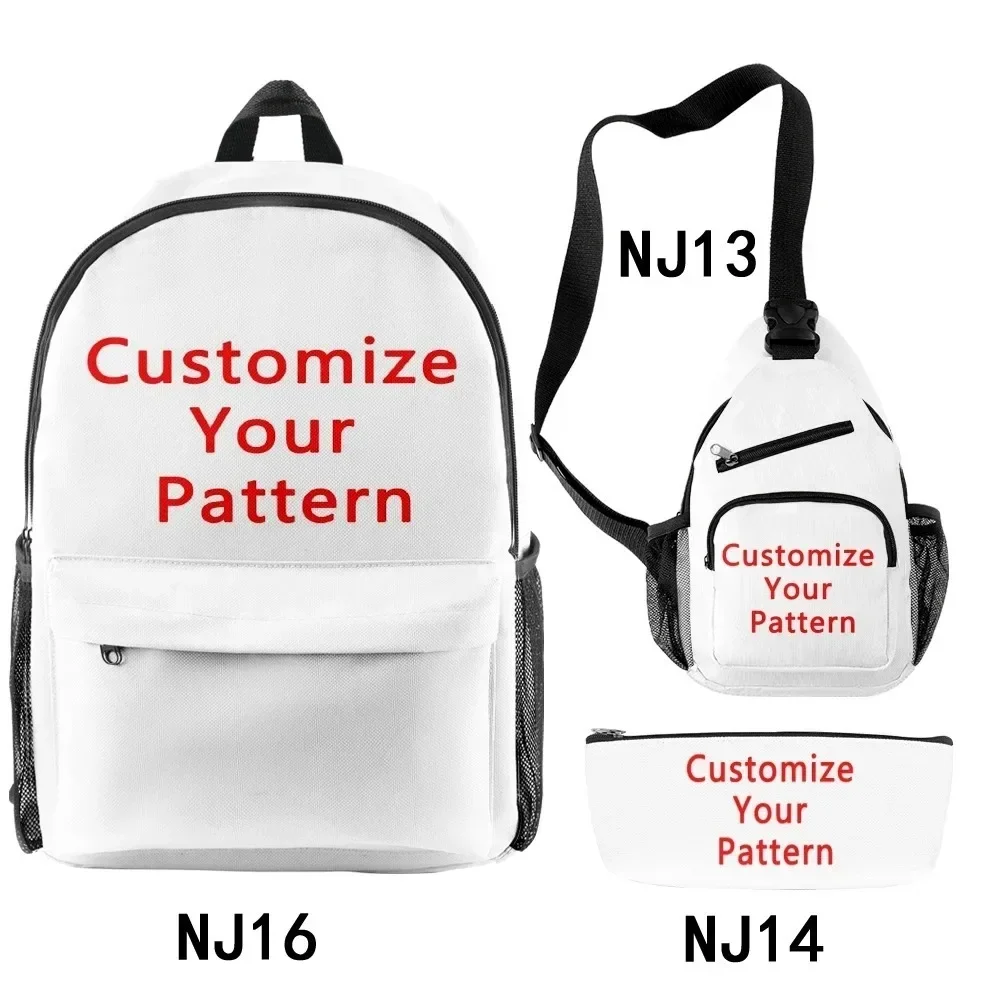 Custom Backpack School Child Backpacks Adult Rucksack Personalized Backpack Cosplay Zip Pack Three Piece Set Travel Backpack