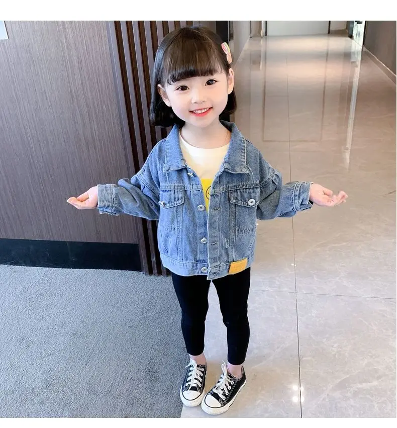 Children\'s Coat Toddler Kids Girls Denim Jean Fall Jacket Button Coat Outwear Tops Outwear 1-6Y Support wholesale