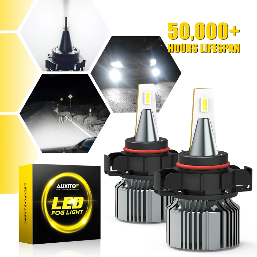 AUXITO 2Pcs H16 5202 LED Car Fog Light Canbus No Error Auto Bulb Fog Lamp CSP Chip 2000LM 3000K Golden Ywllow White 6500K 12V