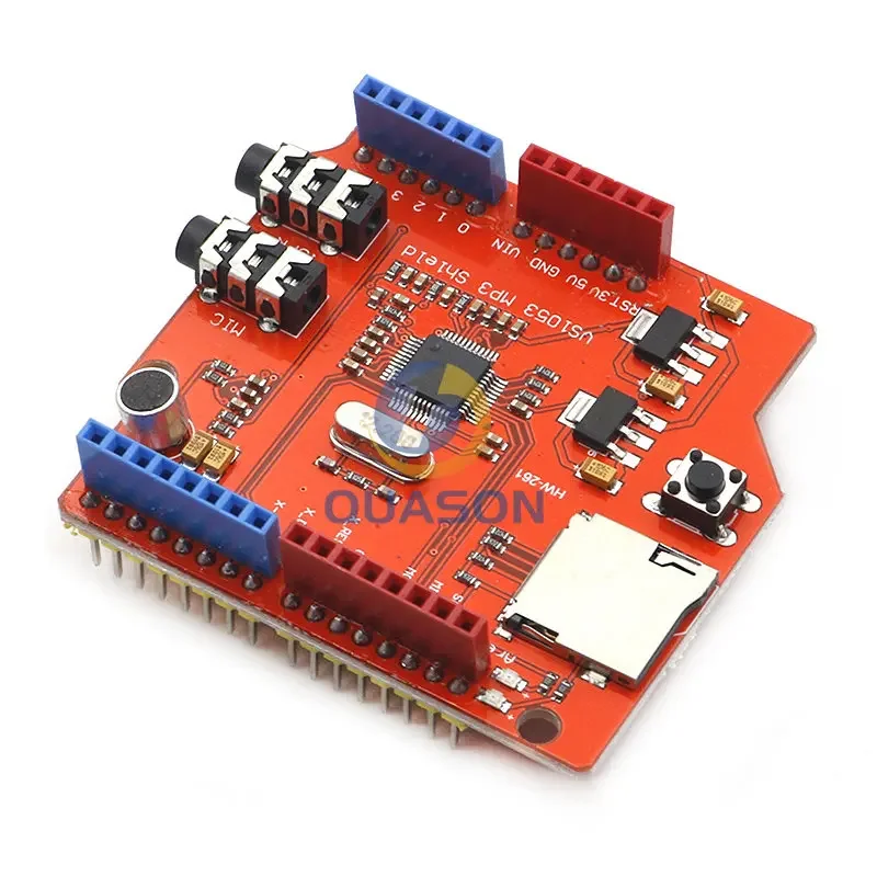 VS1053 VS1053B Stereo Audio MP3 Player Shield Record Decode Development Board Module With TF Card Slot For Arduino  R3