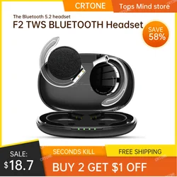 F2 TWS Earphones Bluetooth Night Running Lights Wireless Earbud Headset Sports Ear Buds Noise Cancelling Comfortable Sleepphones