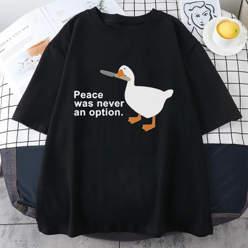 

Peace has never been an option for Kawaii Fun printed street soft breathable retro casual fun fashion trend unisex T-shirt