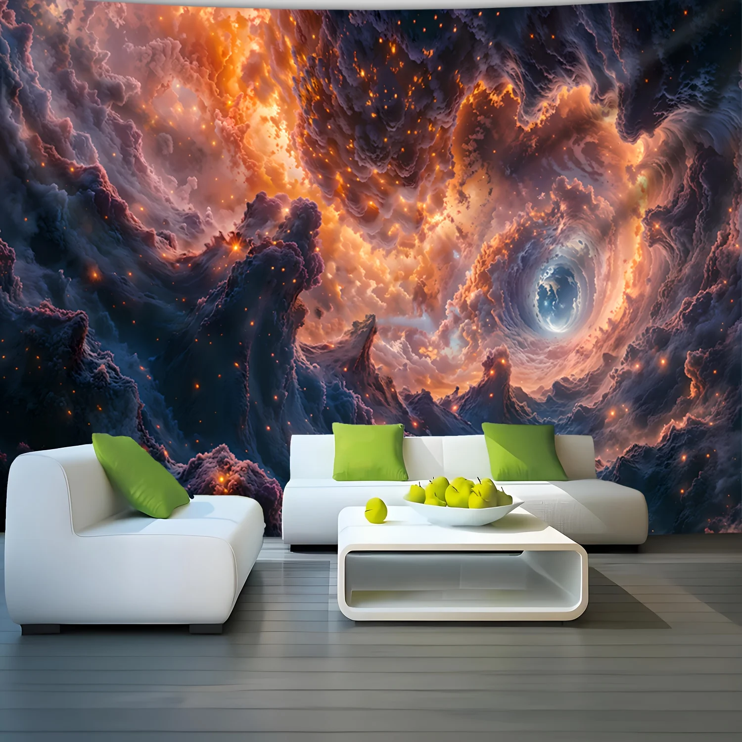 Fantasy Space Tapestry Nebula Galaxy Wall Hanging Psychedelic Tapestry Cosmic Clouds Art for Bedroom Living Room Home Decor