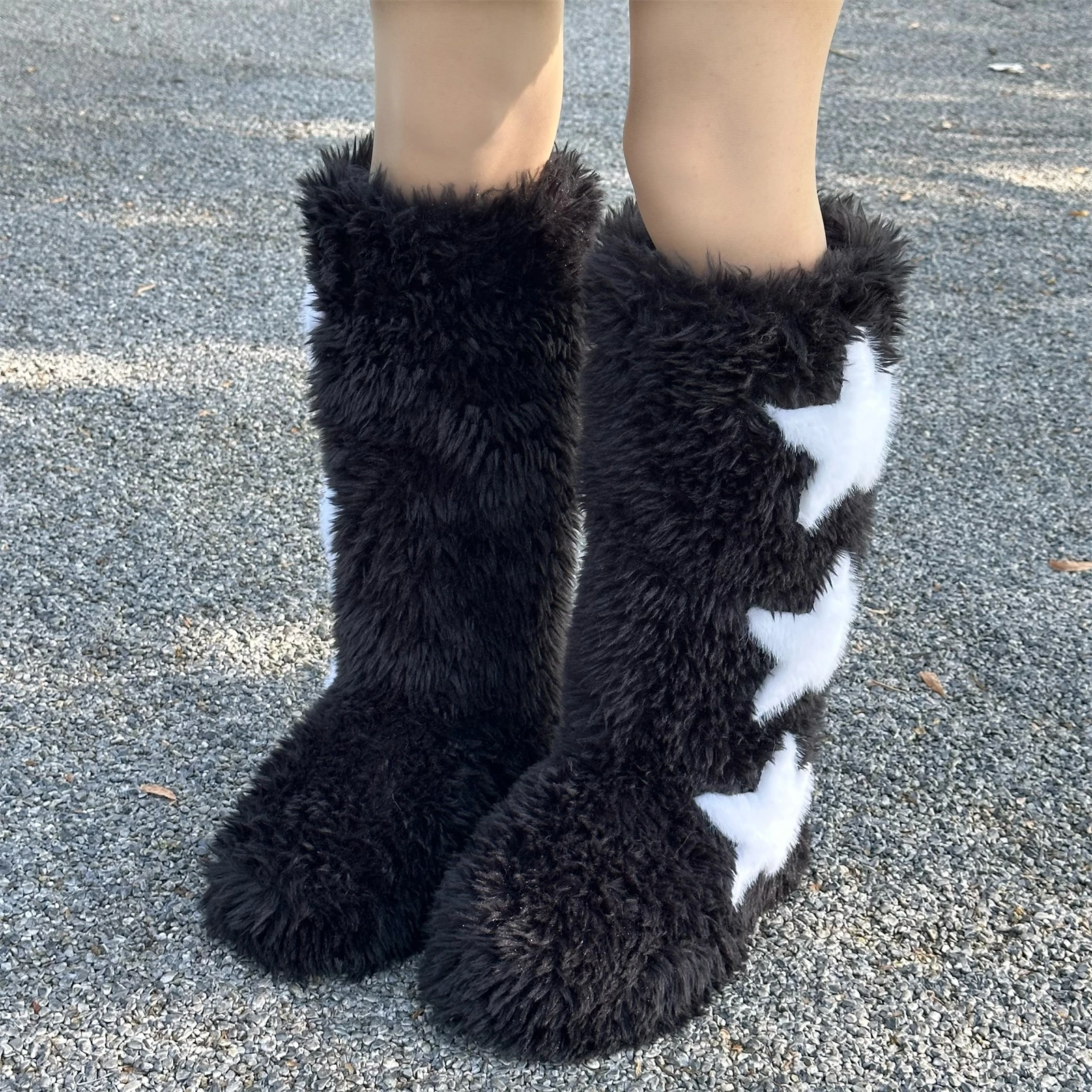 Hot Mongolian Fur Boots Factory Fast Delivery Winter Ladies Snow Shoes Faux Fur Boots Fake Fur Long Boots For Women And Kids