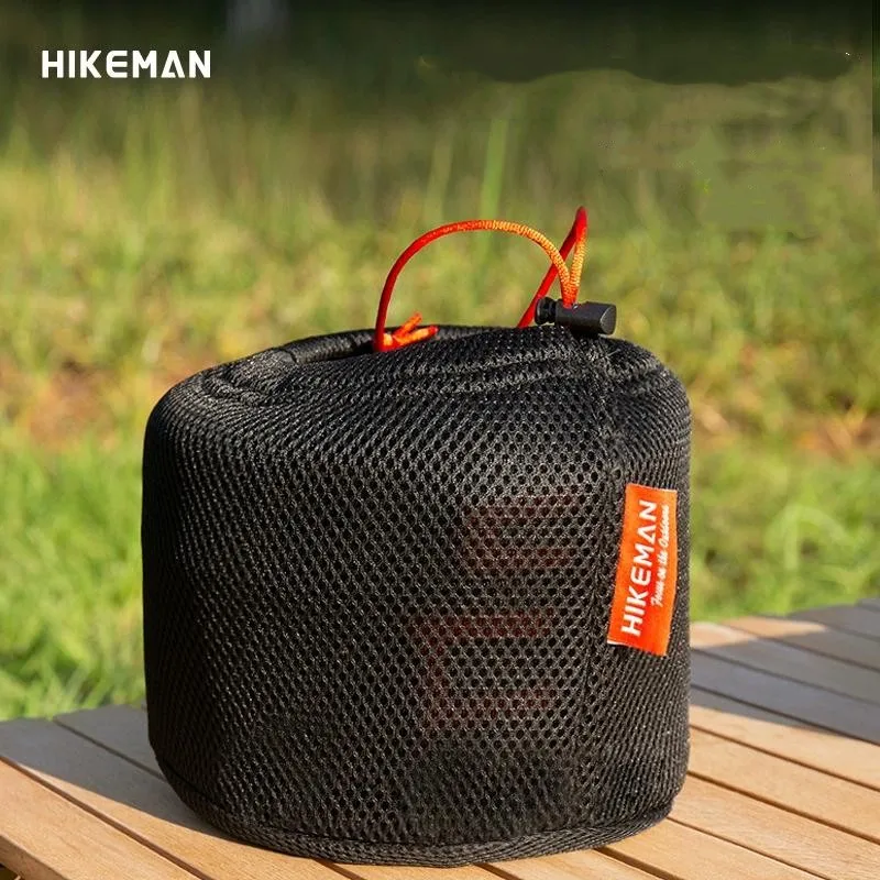 Outdoor Camping Pot Storage Bag Portable Picnic Cookware Storage Bag Sandwich Mesh Drawstring Pocket