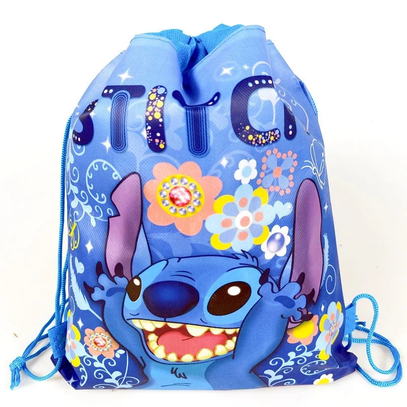 Anime Disney Stitch Nonwoven Drawstring Bag Lilo&Stitch Party Decorations Gift Bag Kid Birthday Party Baby Shower Supplies Gifts